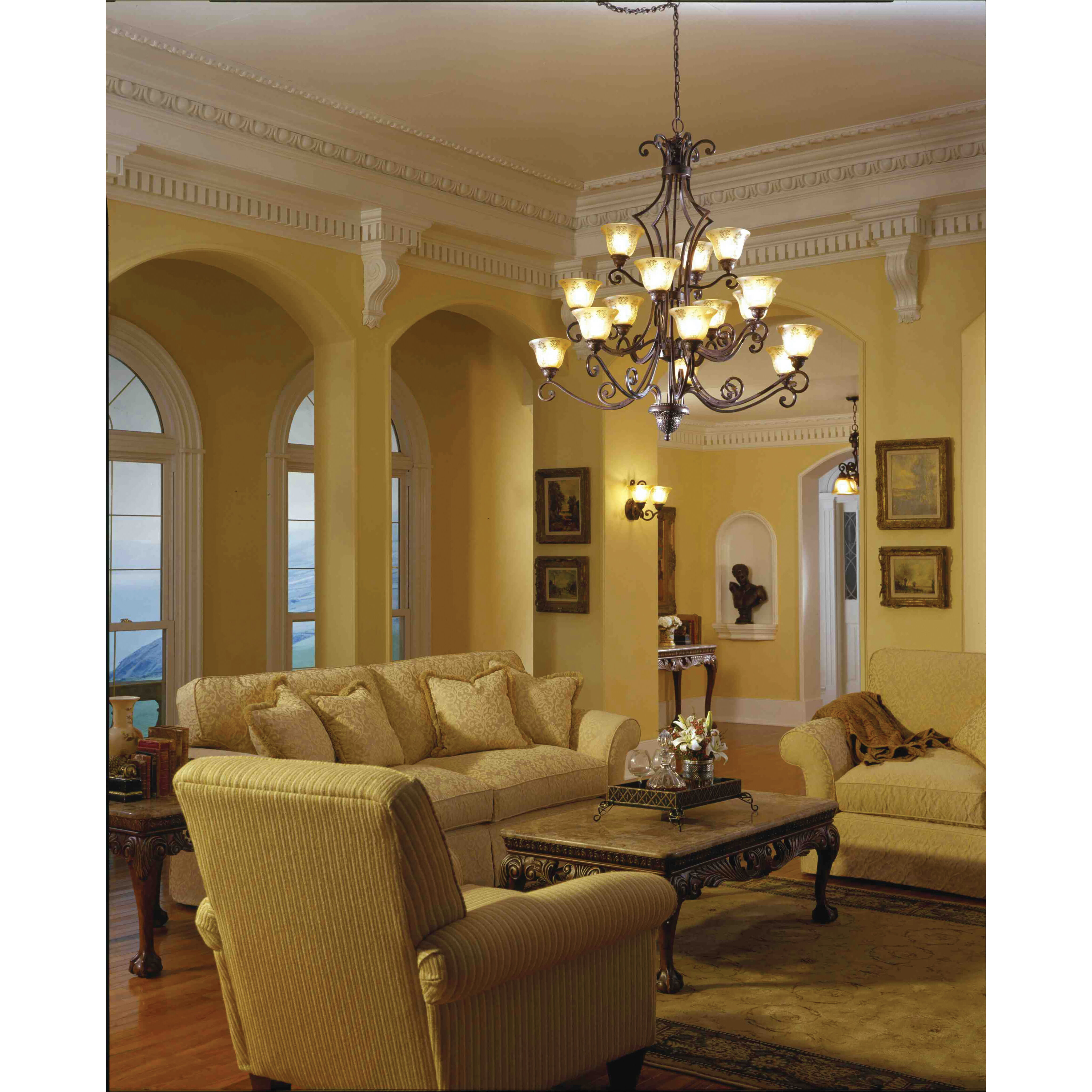 Symphony 15 Light 49 inch Oil Rubbed Bronze Multi-Tier Chandelier Ceiling Light