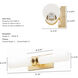 Lenlock 2 Light 22 inch Alturas Gold Vanity Light Wall Light