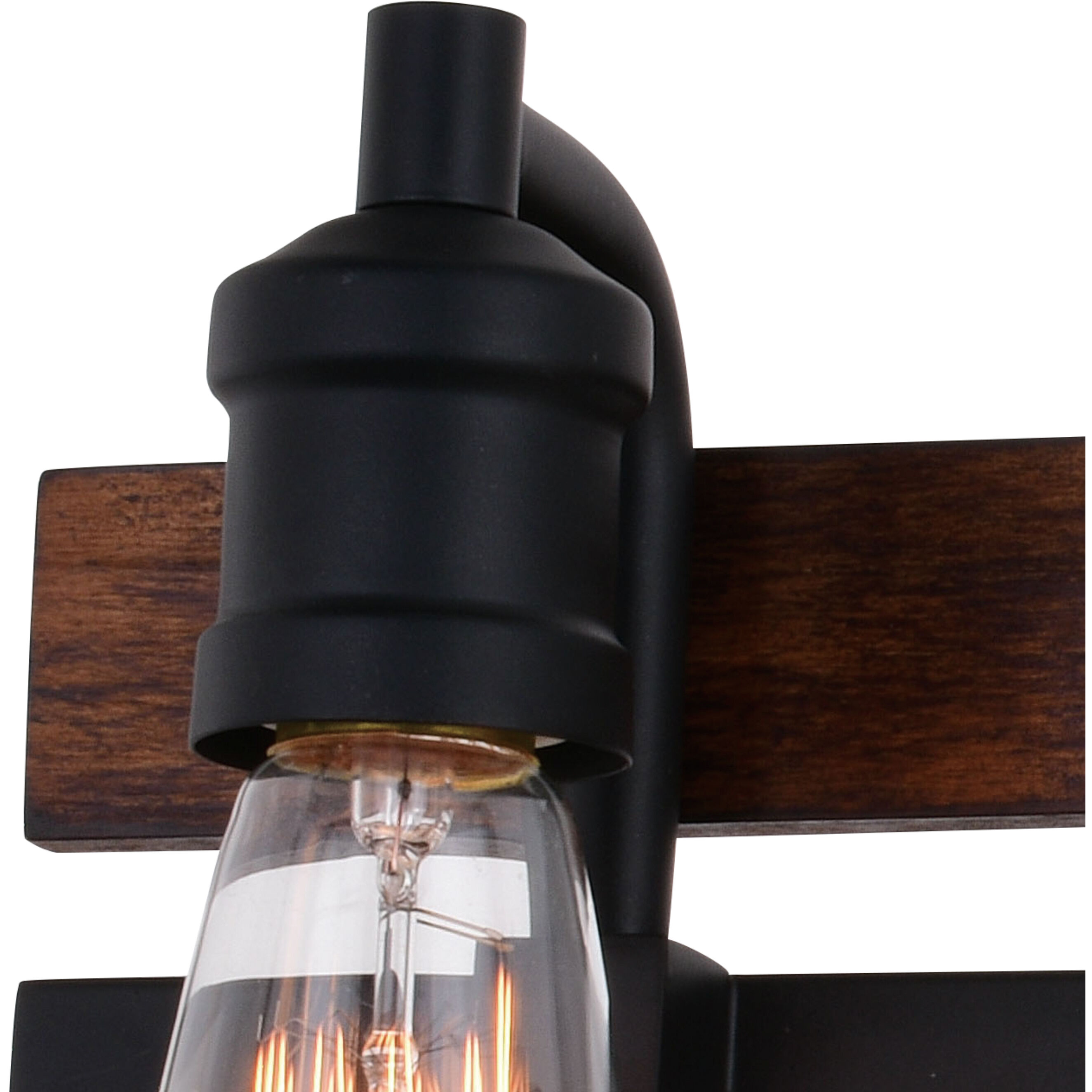 Carrington LED 23.75 inch Matte Black and Deep Walnut Bathroom Light Wall Light
