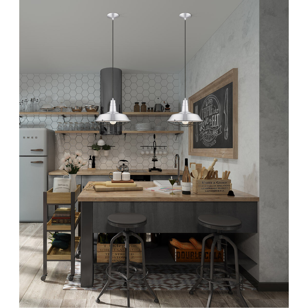 Allison 1 Light 14 inch Brushed Aluminum Mini Pendant Ceiling Light