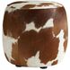 Owen 18 inch Brown and White Hide Ottoman