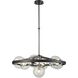 Courcelette 7 Light Graphite Chandelier Ceiling Light in Clear Glass