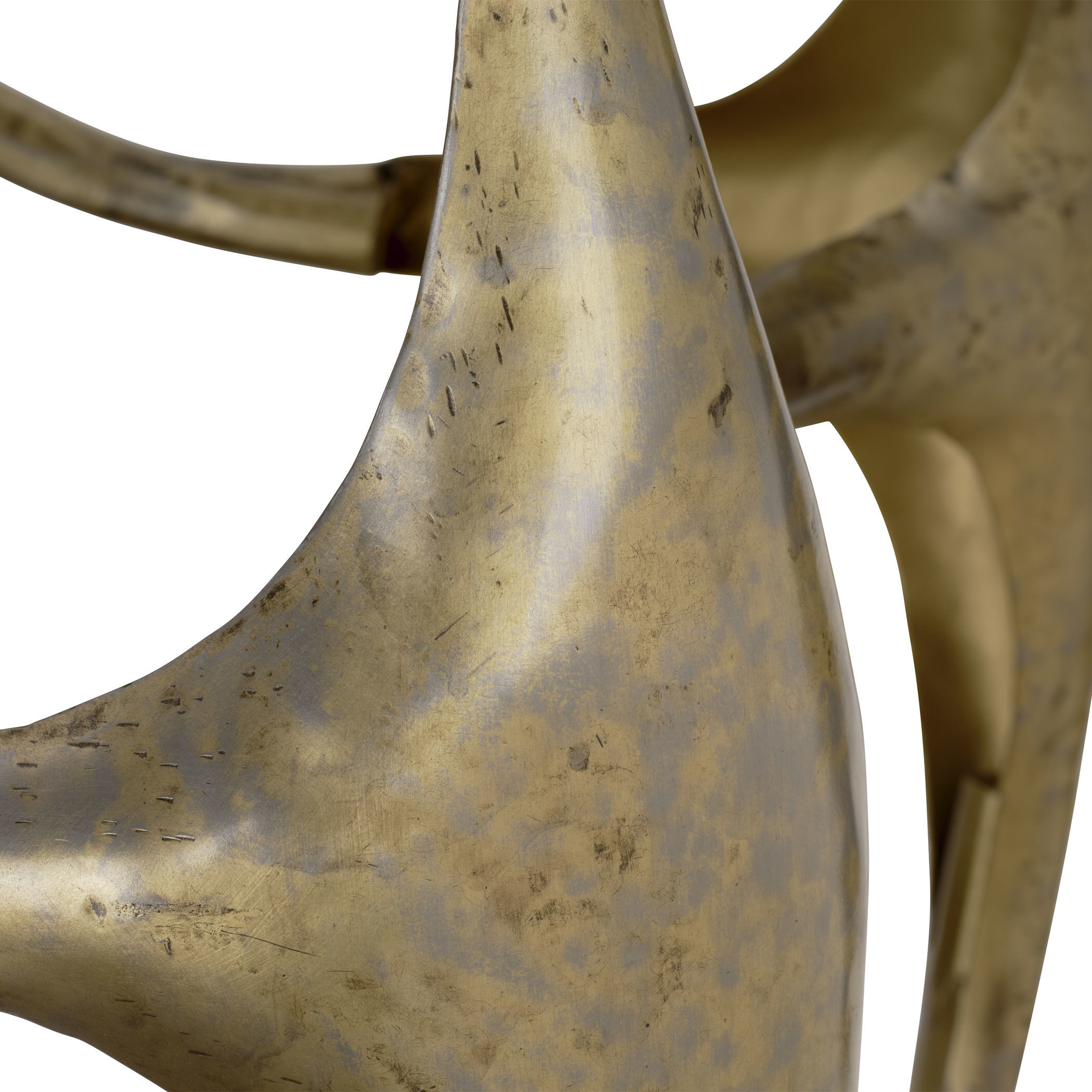 Persephone 48 inch Antique Brass and Silver Patina Console Table, Inline