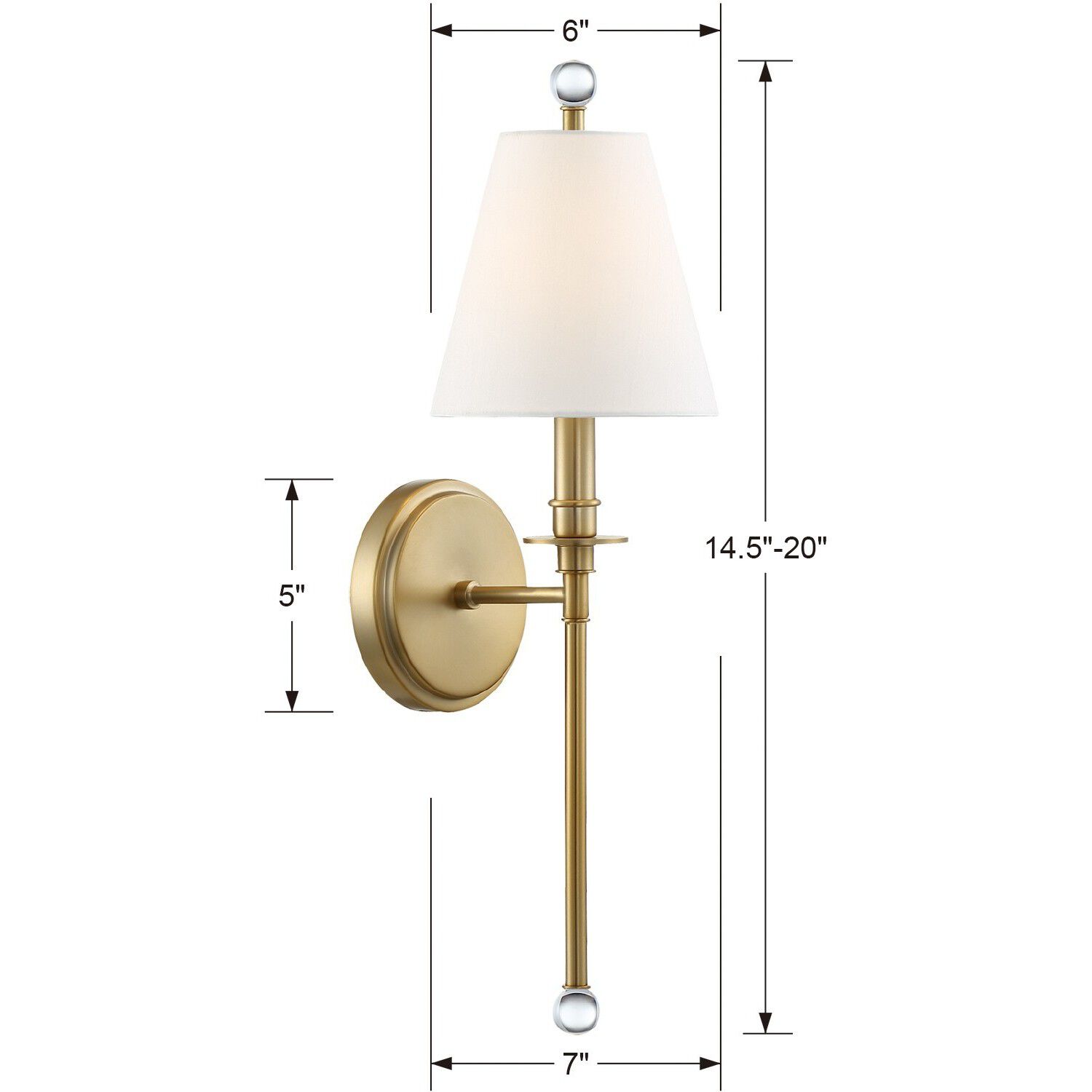 Riverdale Bath Sconce Wall Light in Aged Brass