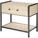 Cassius 26 X 24 inch Taupe Shagreen and Black Metal Side Table