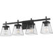 Lauren 4 Light 30.5 inch Matte Black Vanity Wall Light