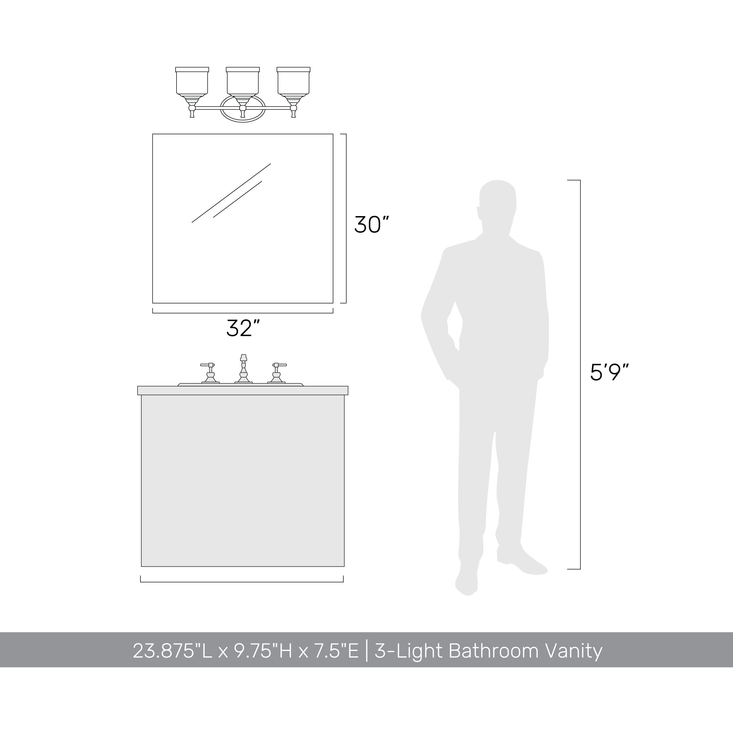 Keating Vanity Wall Light in Antique Ivory