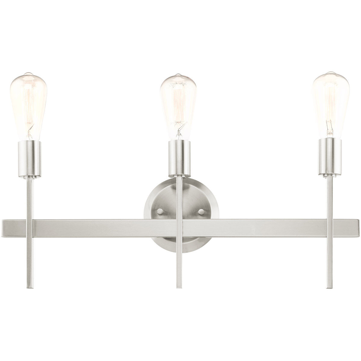 Prague 3 Light 23.5 inch Brushed Nickel Vanity Sconce Wall Light
