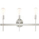 Prague 3 Light 23.5 inch Brushed Nickel Vanity Sconce Wall Light