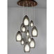 Fire 1 Light 12 Satin Nickel Low-Voltage Pendant Ceiling Light in MonoRail, Steel Blue Glass