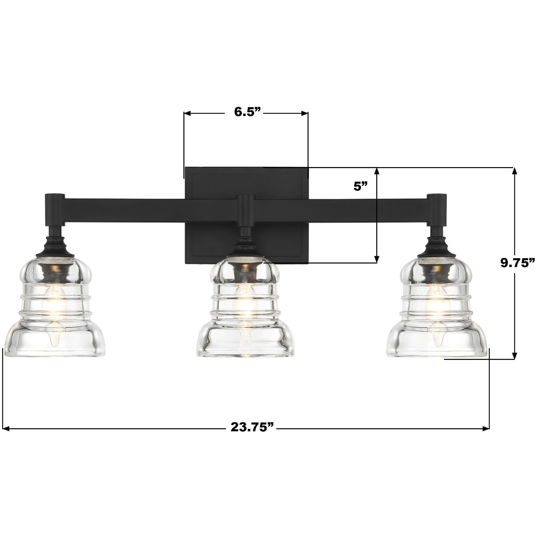 Gregory Bath Vanity Light Wall Light in Matte Black
