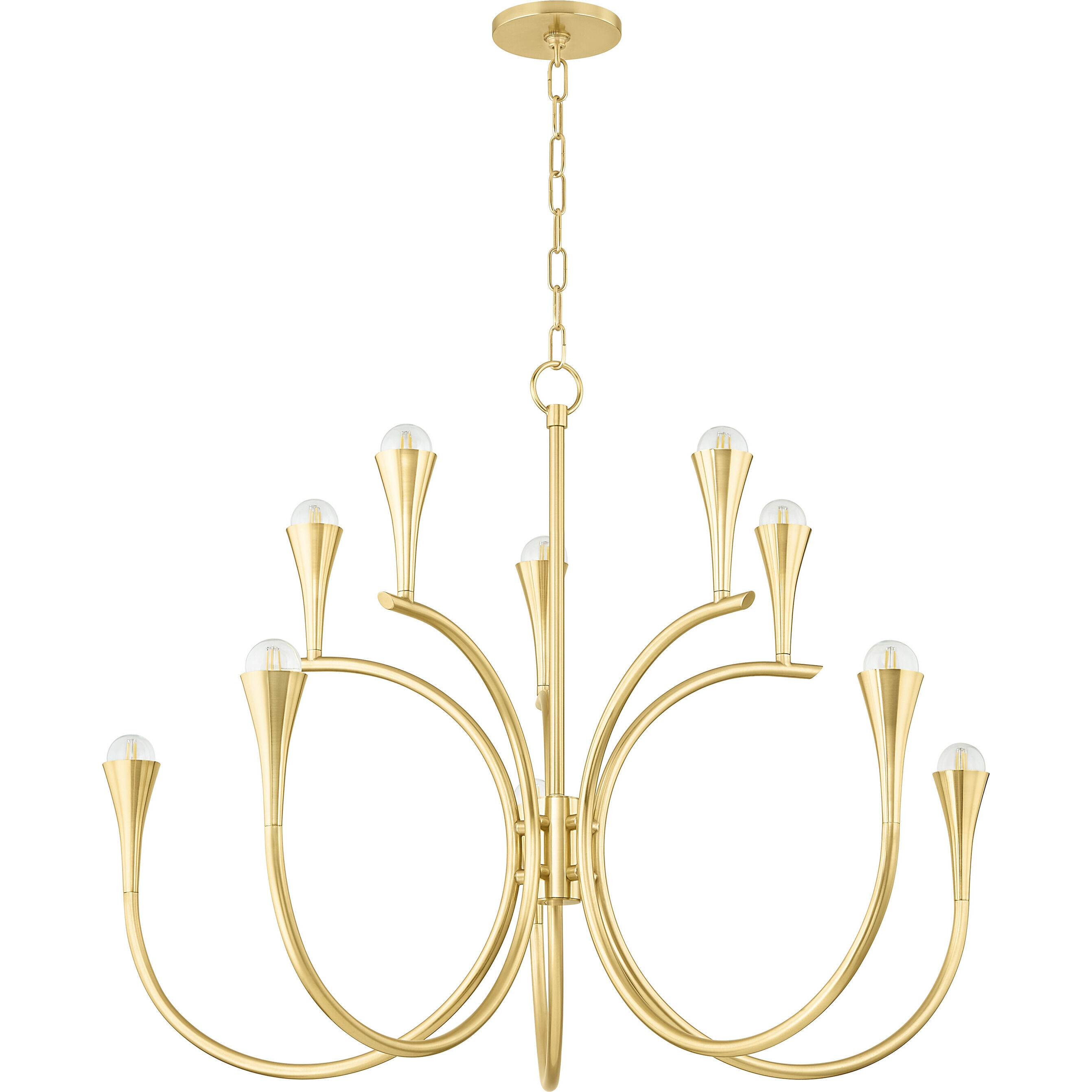 Aviana 10 Light 38 inch Aged Brass Chandelier Ceiling Light