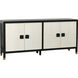 Cameron Satin Black and White and Brass Cabinet