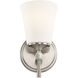 Fusion Collection - Tulsi Family 1 Light 5.25 inch Brushed Nickel and Opal Wall Sconce Wall Light, EVOLV