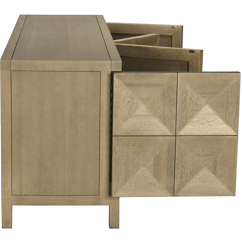 Quadrant 96.5 X 23 inch Washed Walnut Sideboard, 4 Door