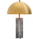 Absolute 29.92 inch 40 watt Grey Marble with Antique Brass Table Lamp Portable Light