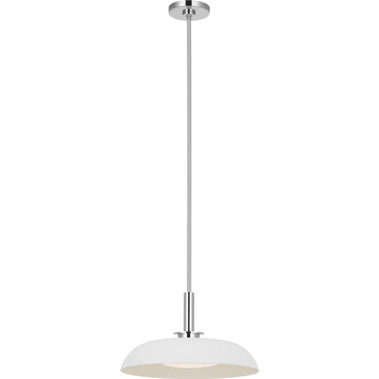 Amber Lewis Cyrus LED 15.5 inch Polished Nickel and Matte White Pendant Ceiling Light