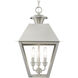Wentworth 3 Light 12 inch Brushed Nickel Outdoor Pendant Lantern, Large