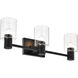 Clarksville 3 Light 24 inch Matte Black Vanity Light Wall Light