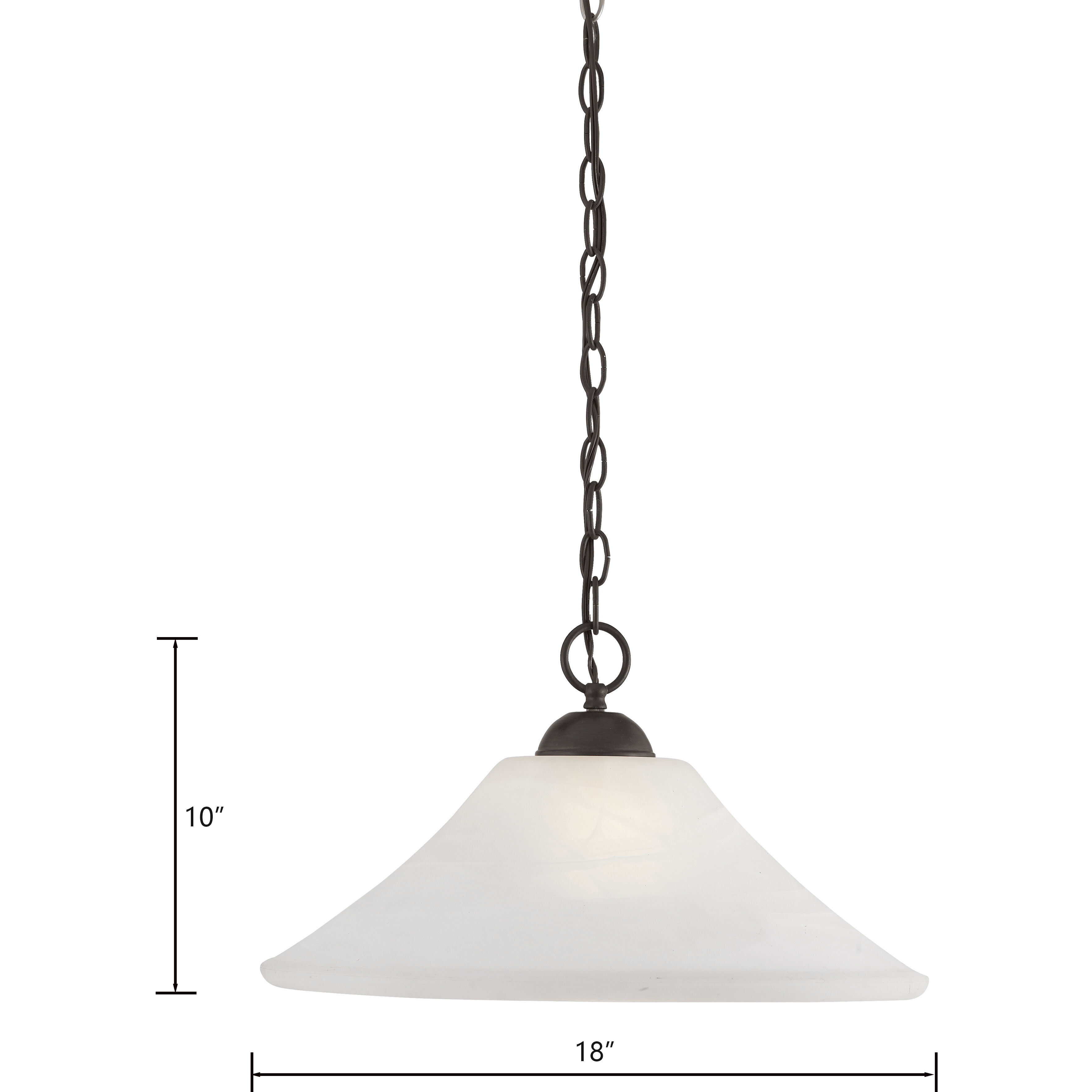 Elipse 1 Light 18 inch Painted Bronze Pendant Ceiling Light