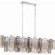 Addis 14 Light 51.75 inch Polished Chrome Linear Chandelier Ceiling Light in Tronchi Glass Autumn
