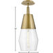 Livie LED 8 inch Lacquered Brass Pendant Ceiling Light, Semi-Flush Mount