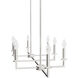 Bearden 8 Light 48 inch Brushed Nickel Linear Chandelier Ceiling Light, Large
