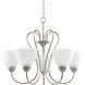 Heart 5 Light 25.25 inch Brushed Nickel Chandelier Ceiling Light
