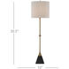 Recluse 35.5 inch 60 watt Vintage Brass and Black Table Lamp Portable Light