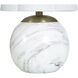 Rosalind 12 inch 40 watt Polished Brass and White Marble Table Lamp Portable Light