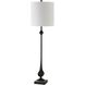 Hightower 38 inch 150.00 watt Satin Black and Black Marble with Antique Brass Buffet Lamp Portable Light