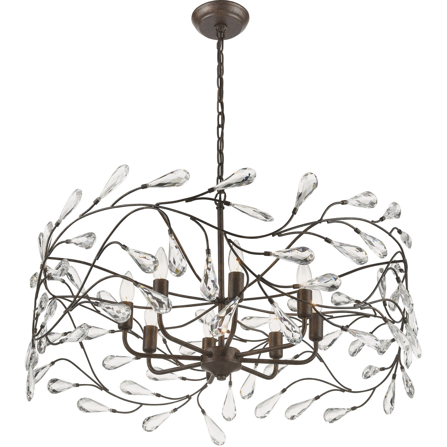 Crislett 8 Light 31 inch Sunglow Bronze Chandelier Ceiling Light