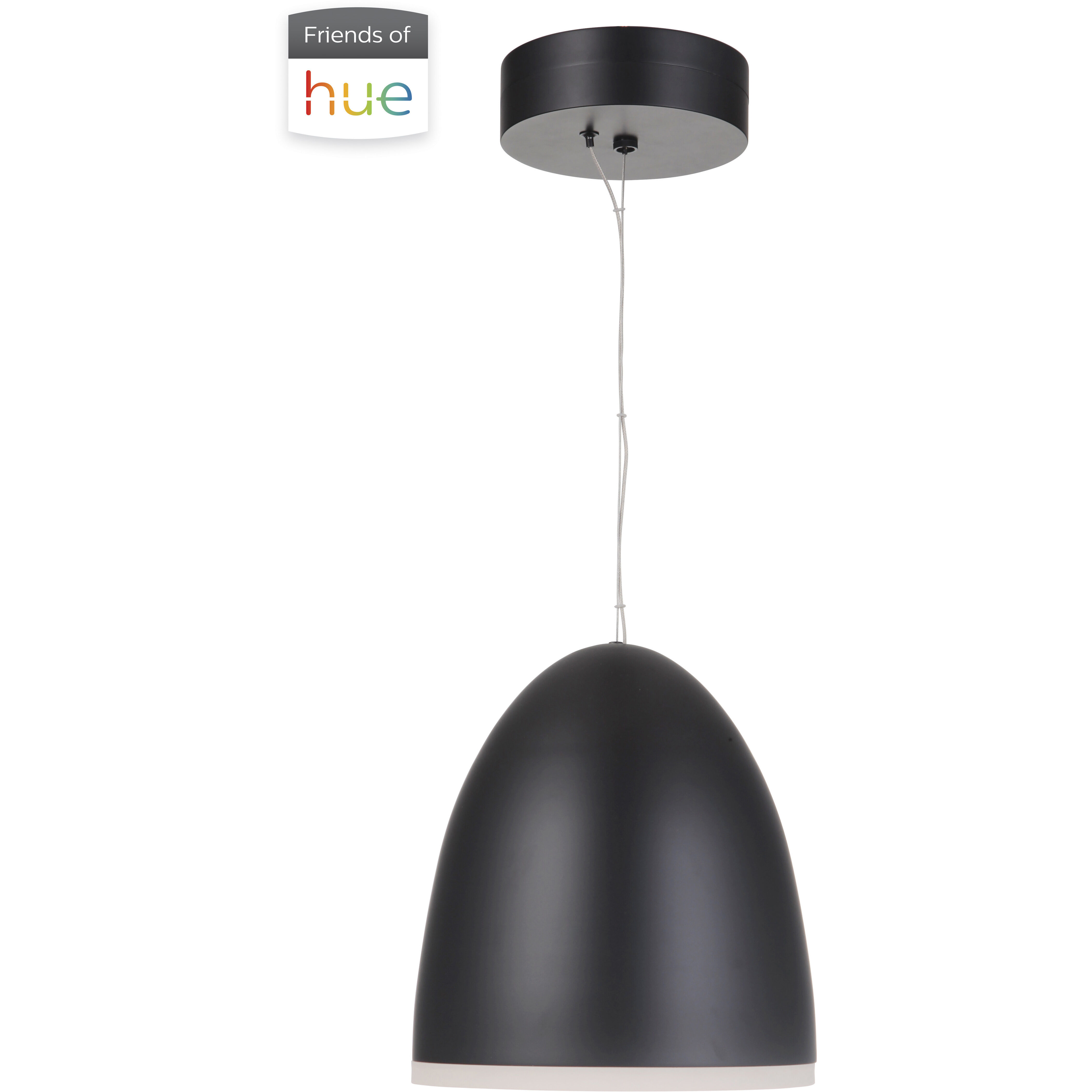 Studio LED 11.8 inch Flat Black Dome Pendant Ceiling Light