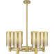 Crown Point 6 Light 24 inch Brushed Brass Chandelier Ceiling Light in Mercury Glass