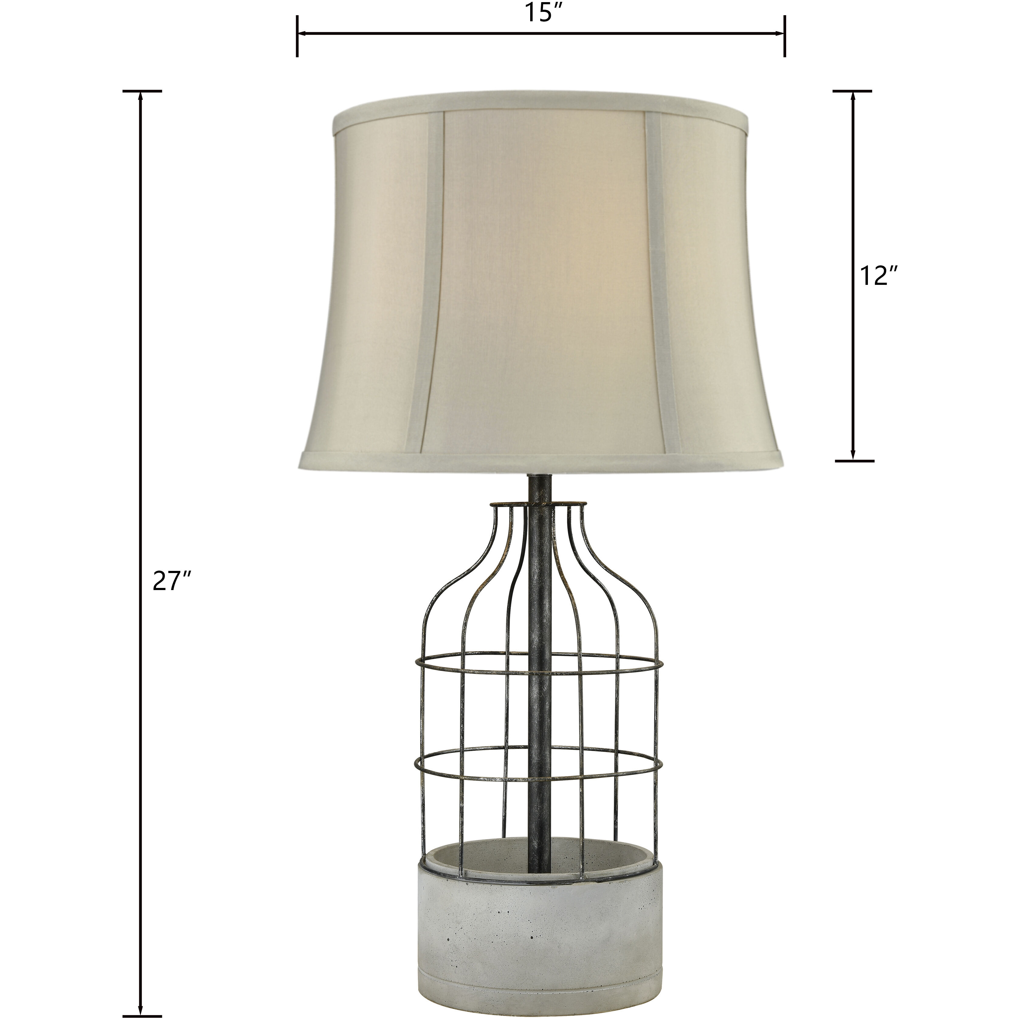 Rochefort 27 inch 150 watt Oil Rubbed Bronze with Polished Concrete Table Lamp Portable Light