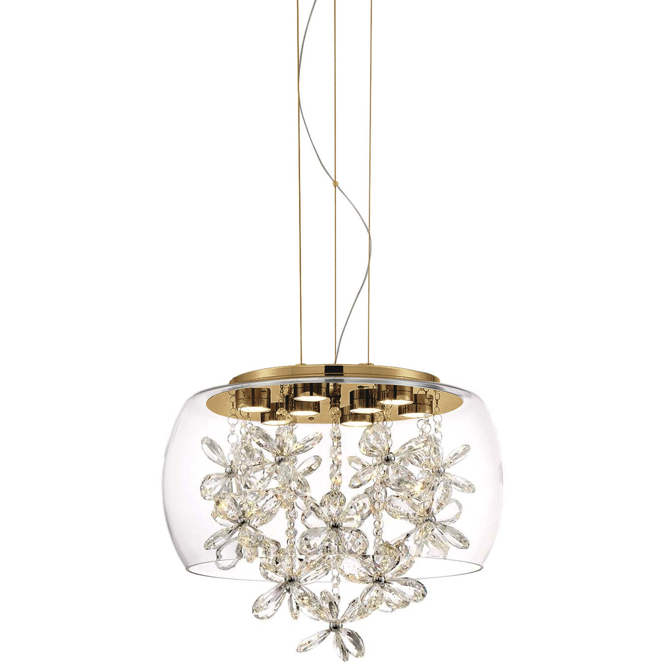 Destiny 8 Light 15.7 inch Aged Brass Pendant Ceiling Light