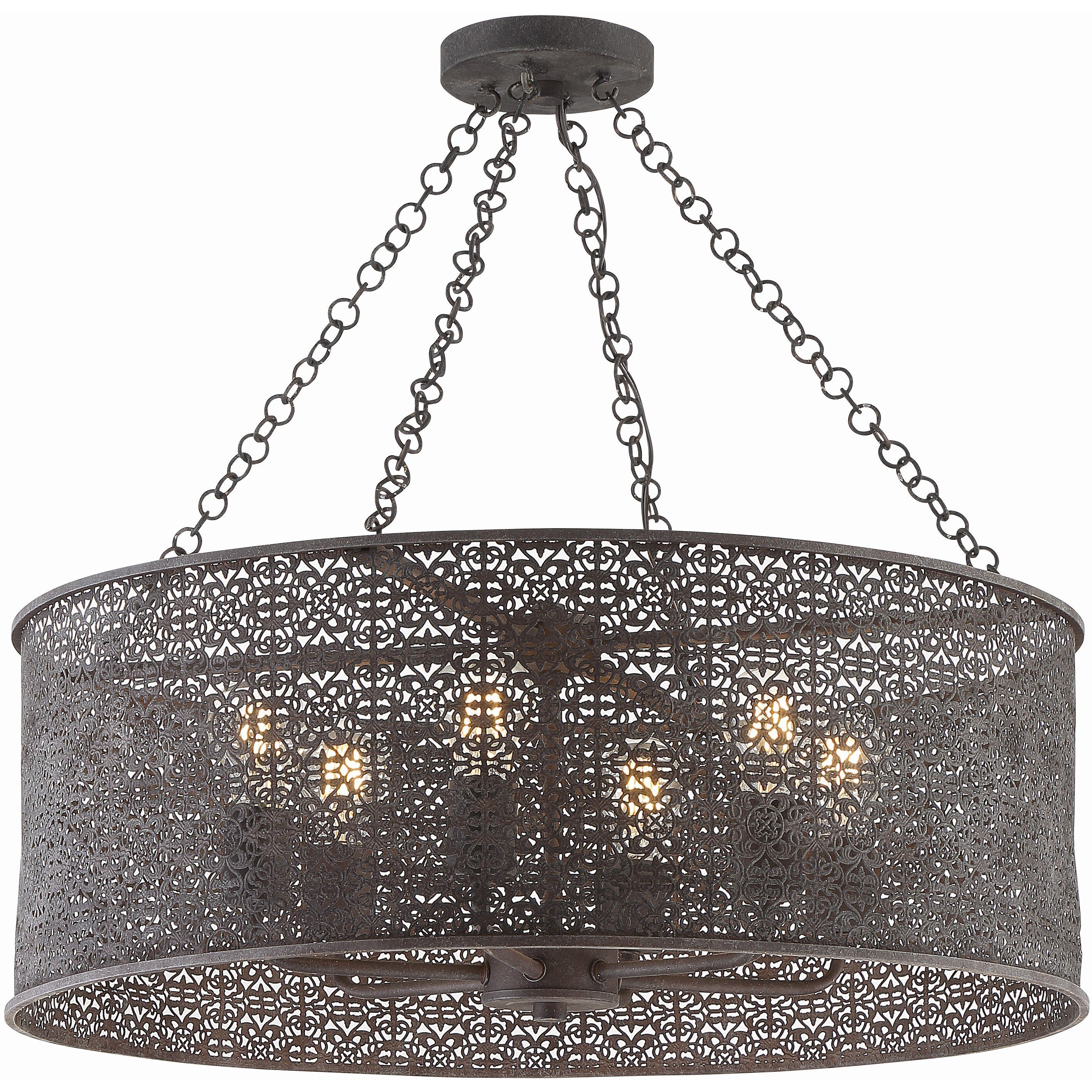 Jasmine 6 Light 25 inch Forged Bronze Chandelier Ceiling Light
