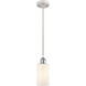 Ballston Clymer 1 Light 4 inch White and Polished Chrome Mini Pendant Ceiling Light in Matte White Glass, Ballston