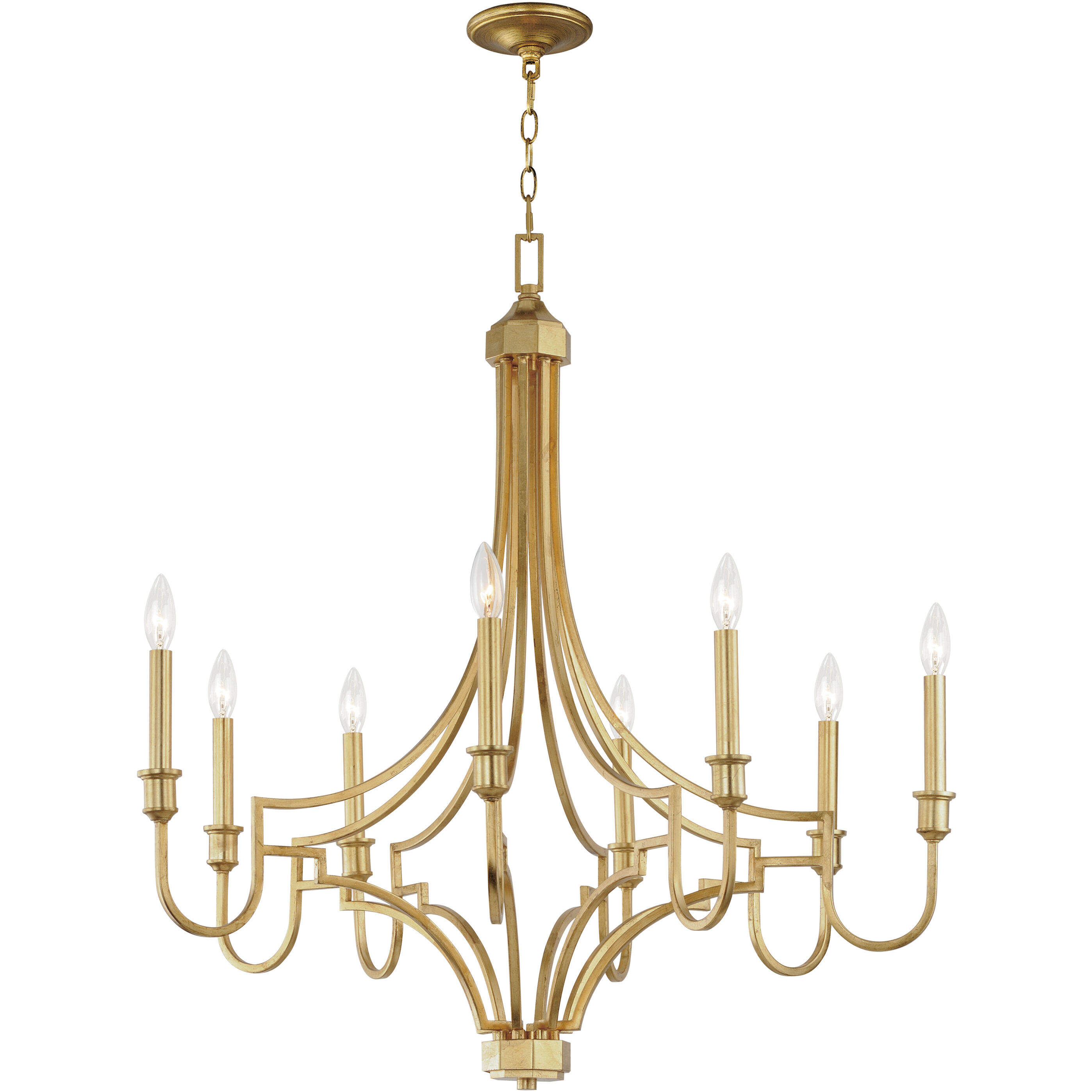 Normandy 8 Light 34 inch Gold Leaf Chandelier Ceiling Light
