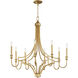 Normandy 8 Light 34 inch Gold Leaf Chandelier Ceiling Light