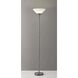 Aries 73 inch 150 watt Steel Torchiere Portable Light in Brushed Steel
