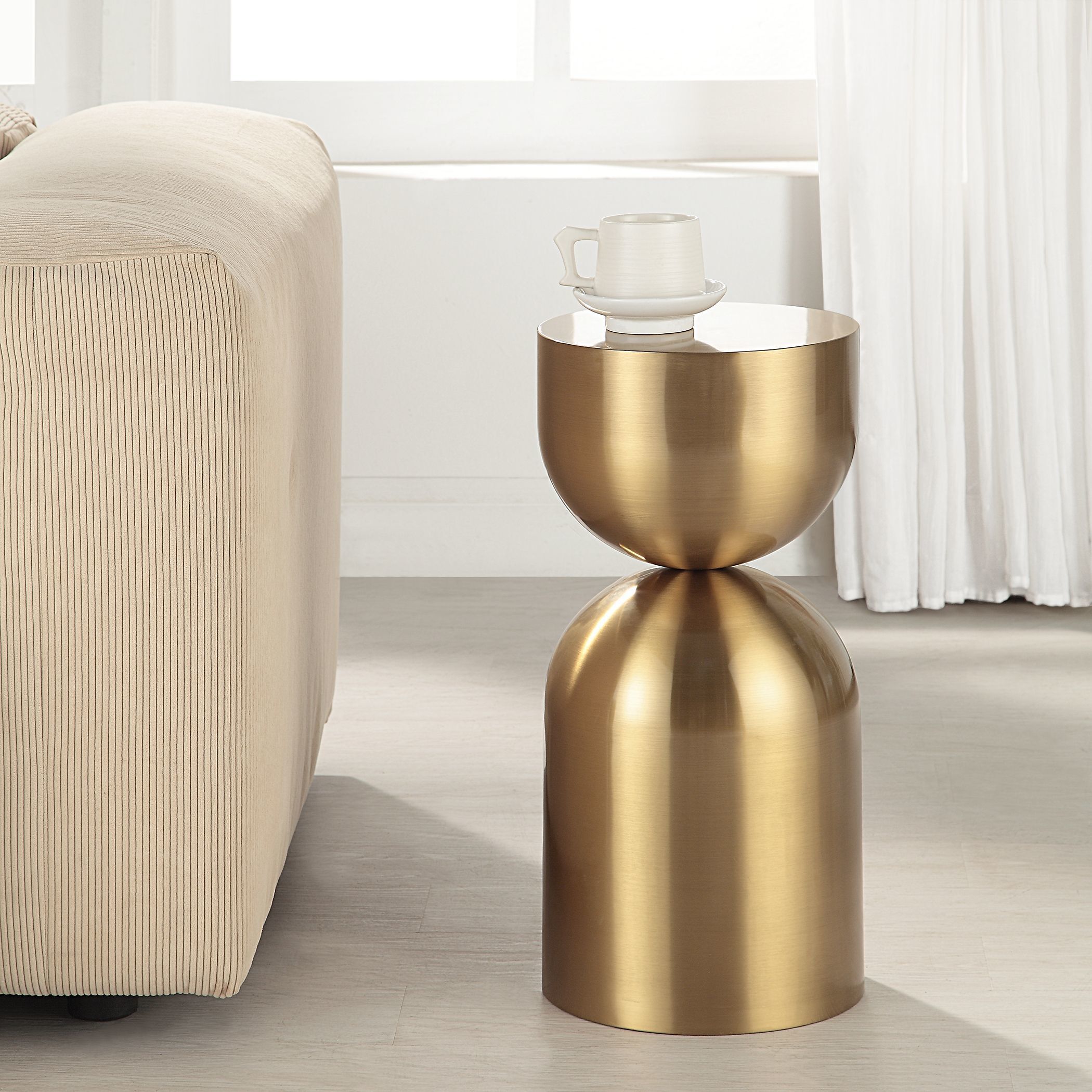 Golden Vessel 22 X 10 inch Plated Gold Accent Table
