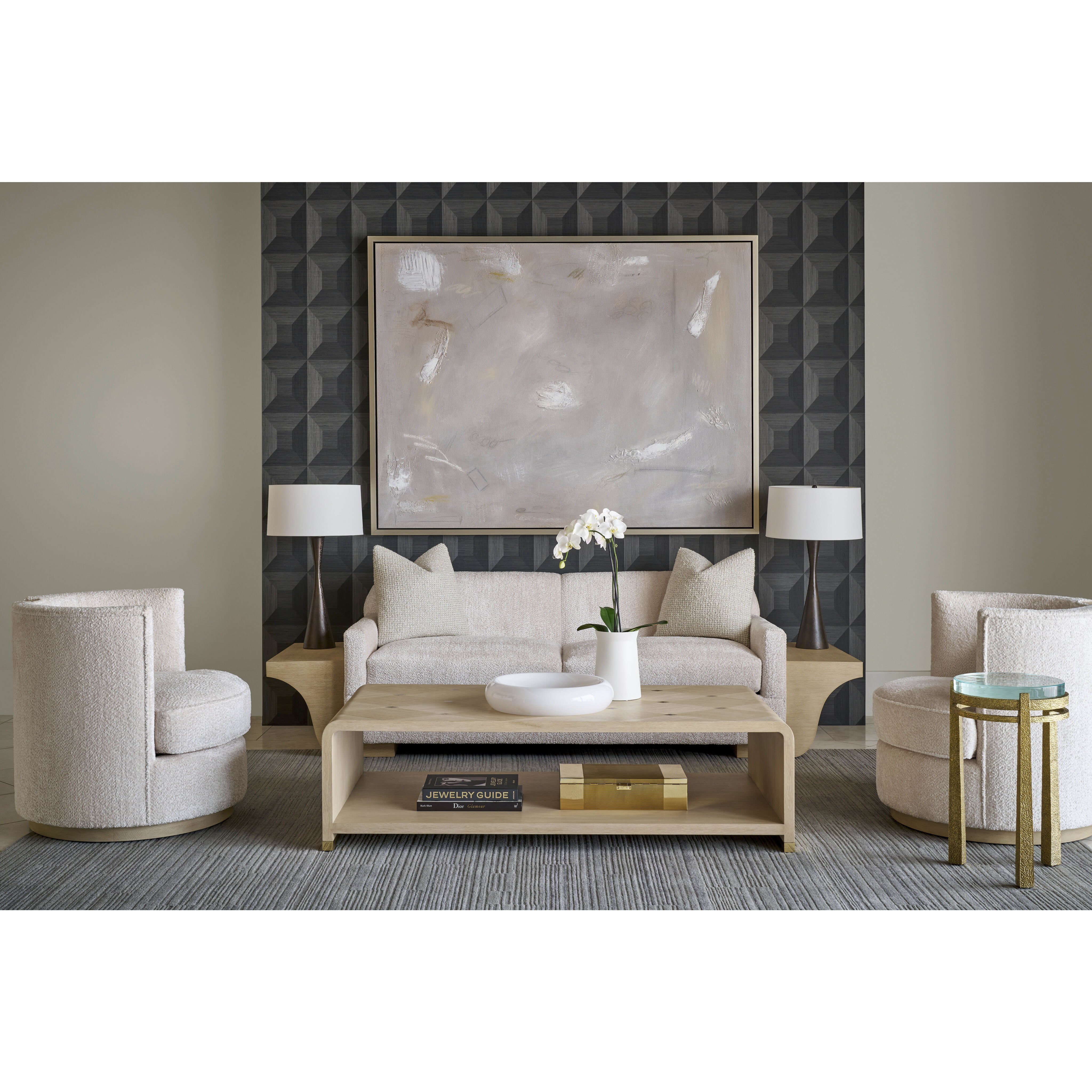 Judith Leiber Couture 24 X 14 inch Polished Textured Brass Accent Table