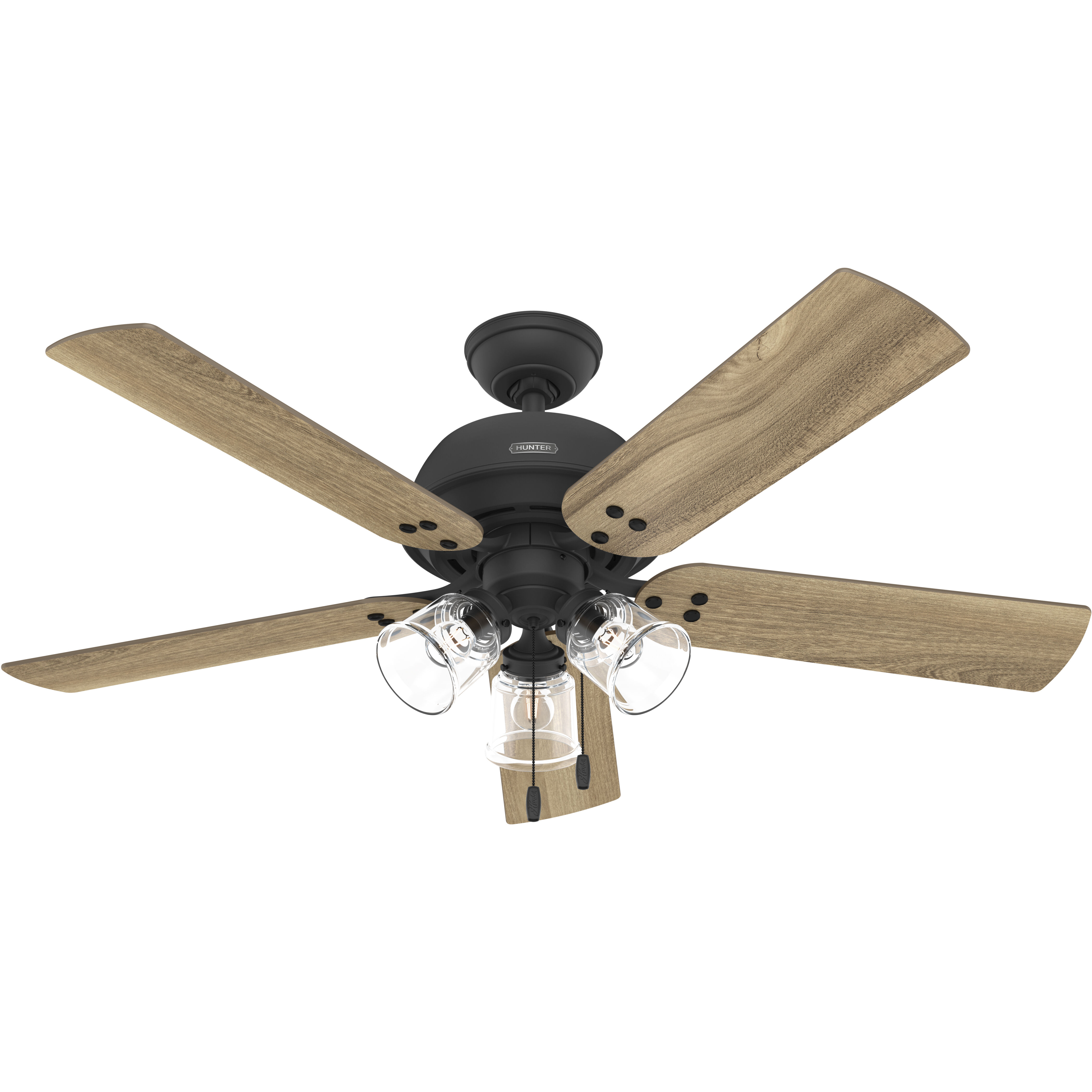 Shady Grove 52 inch Matte Black with Golden Maple/Natural Oak Blades Ceiling Fan