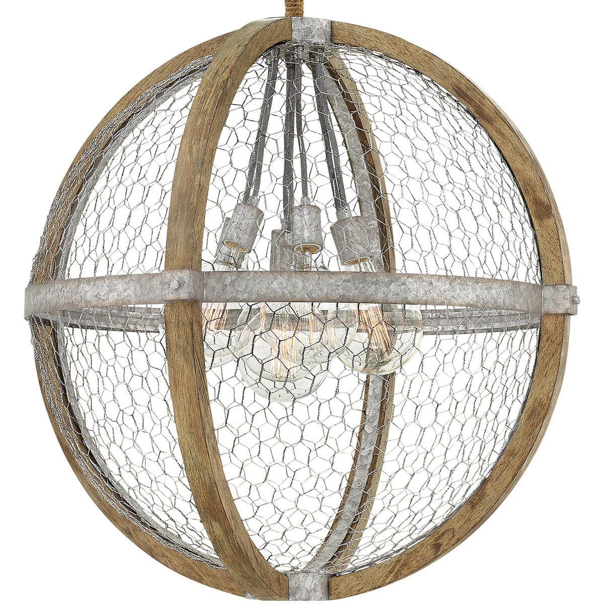 Heywood 7 Light 30.5 inch Weathered Zinc/Cottage Whitewash Chandelier Ceiling Light