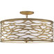 Kato 5 Light 24 inch Havana Gold Semi-Flush Ceiling Light