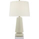 Chapman & Myers Parisienne 35 inch 150 watt Coconut Porcelain Table Lamp Portable Light in Linen, Medium