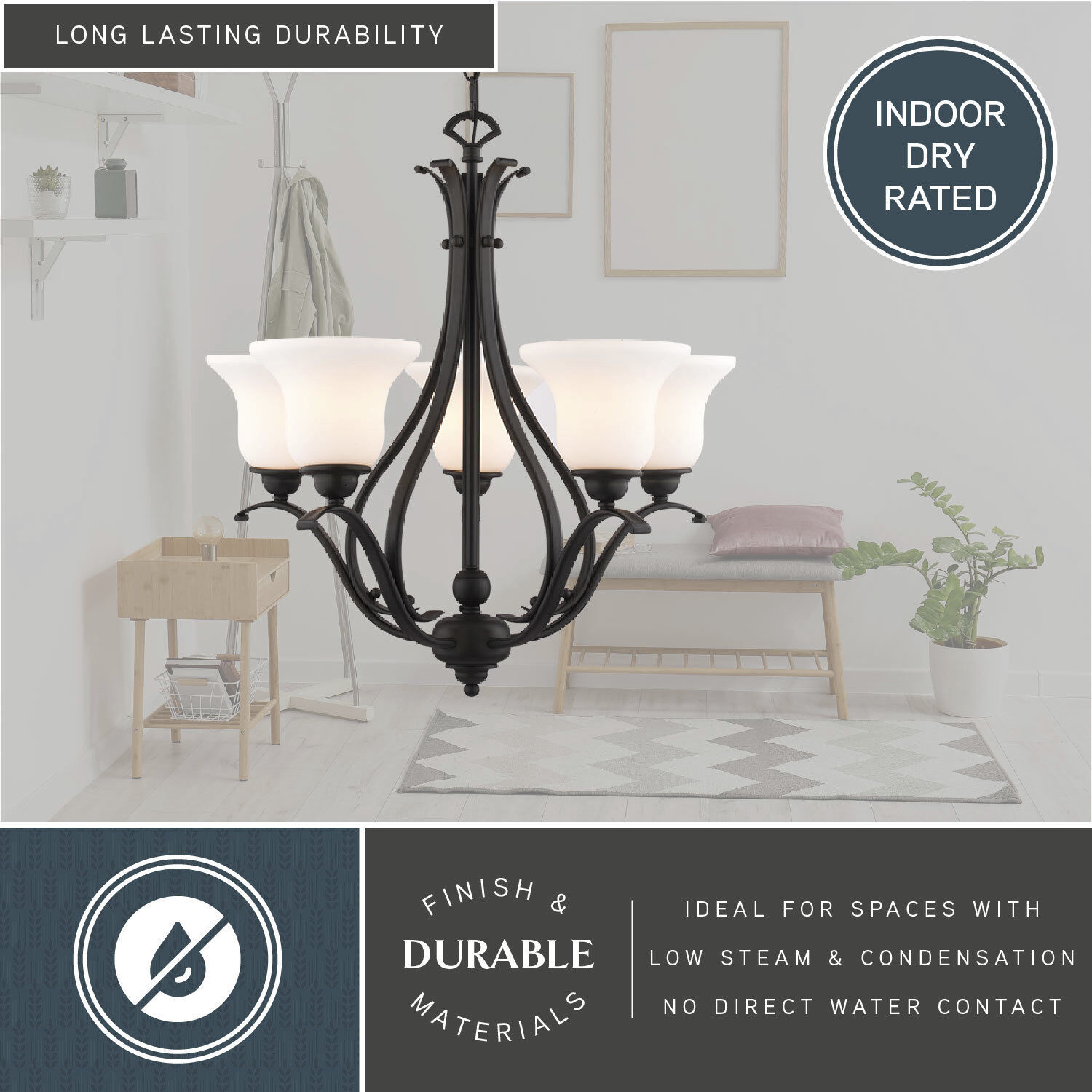 Monrovia 5 Light 26 inch Oil Rubbed Bronze Chandelier Ceiling Light