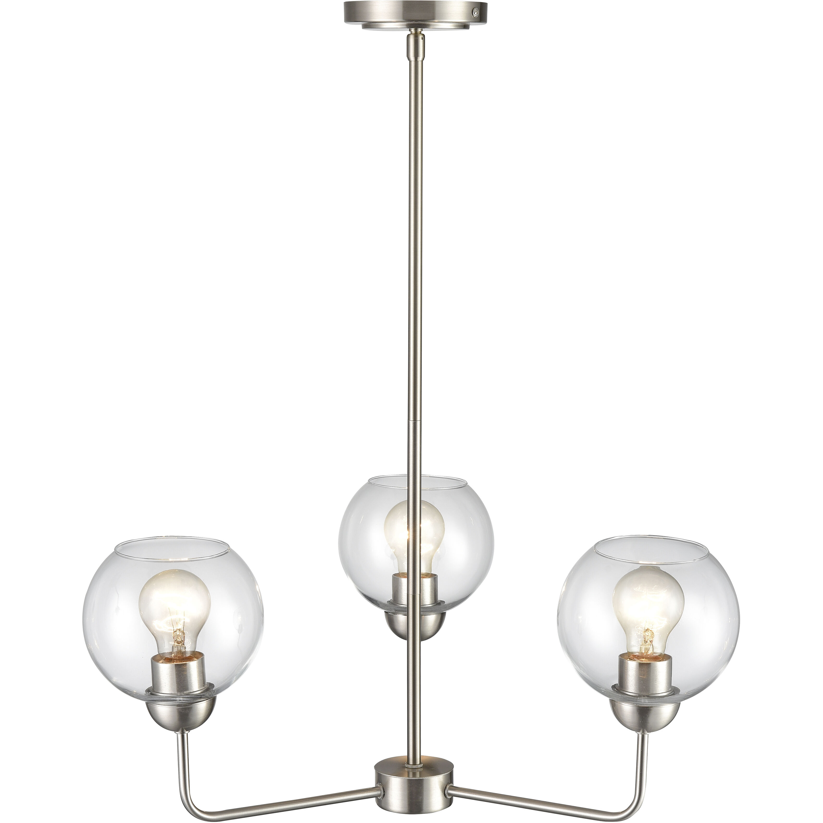 Astoria 3 Light 23 inch Brushed Nickel Chandelier Ceiling Light