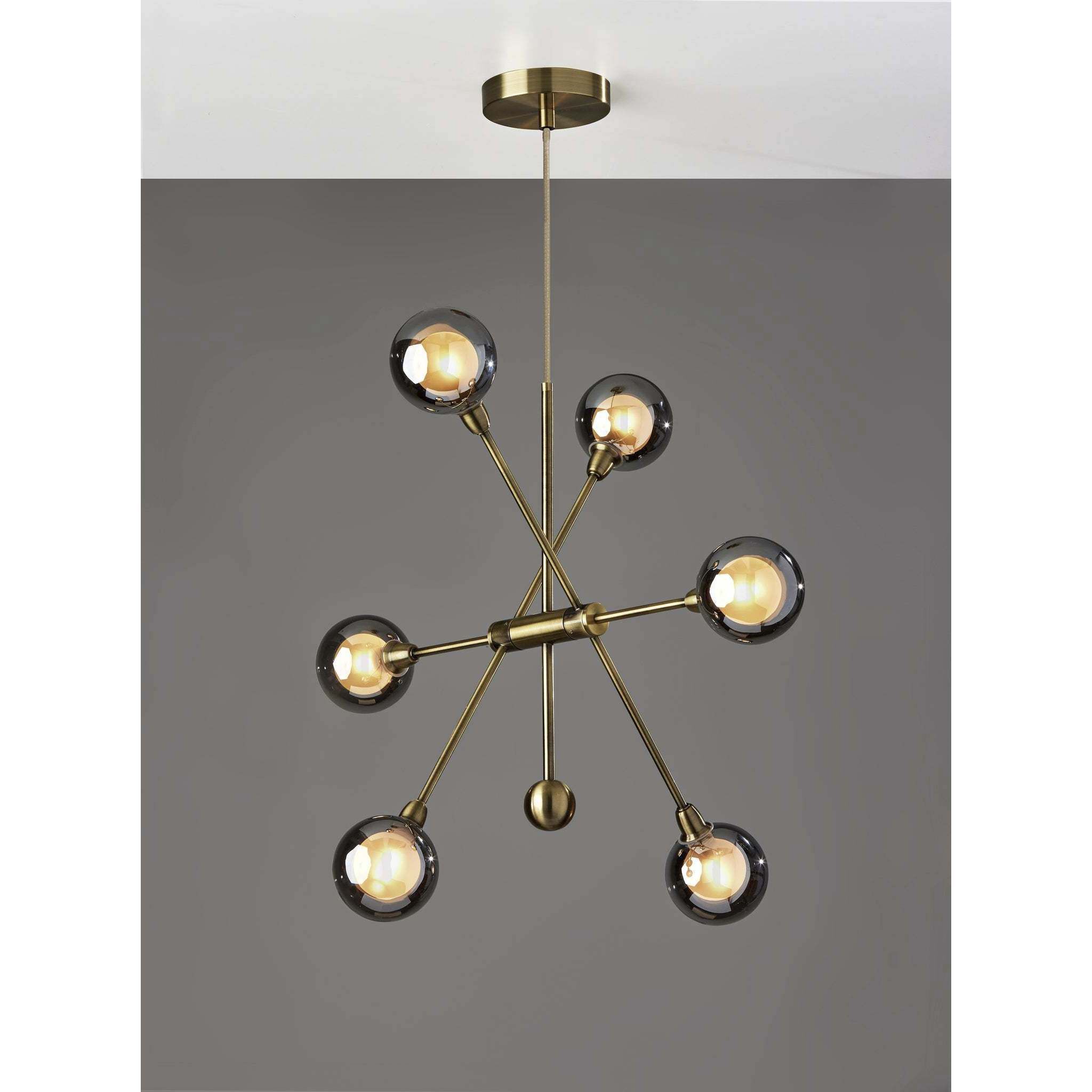 Starling LED 27 inch Antique Brass Chandelier Ceiling Light